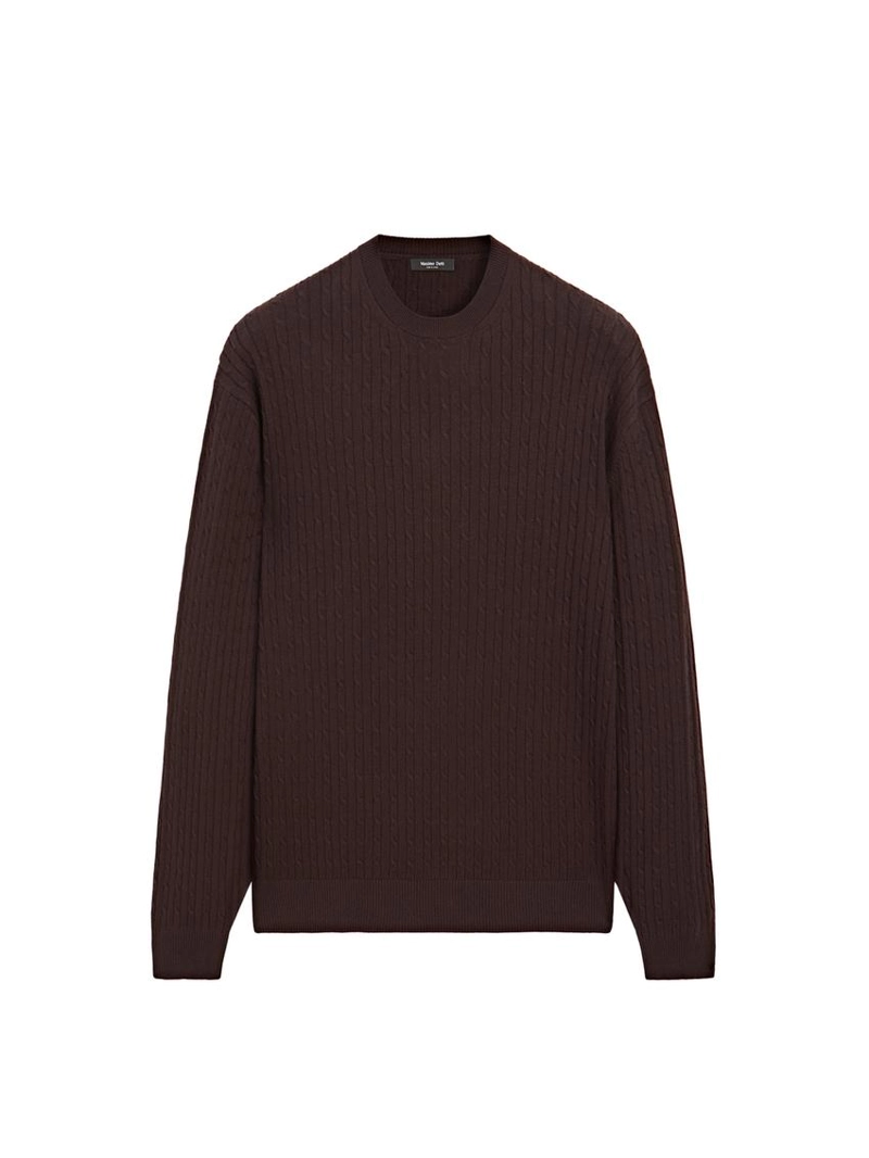 Свитер с косами из хлопкового микса