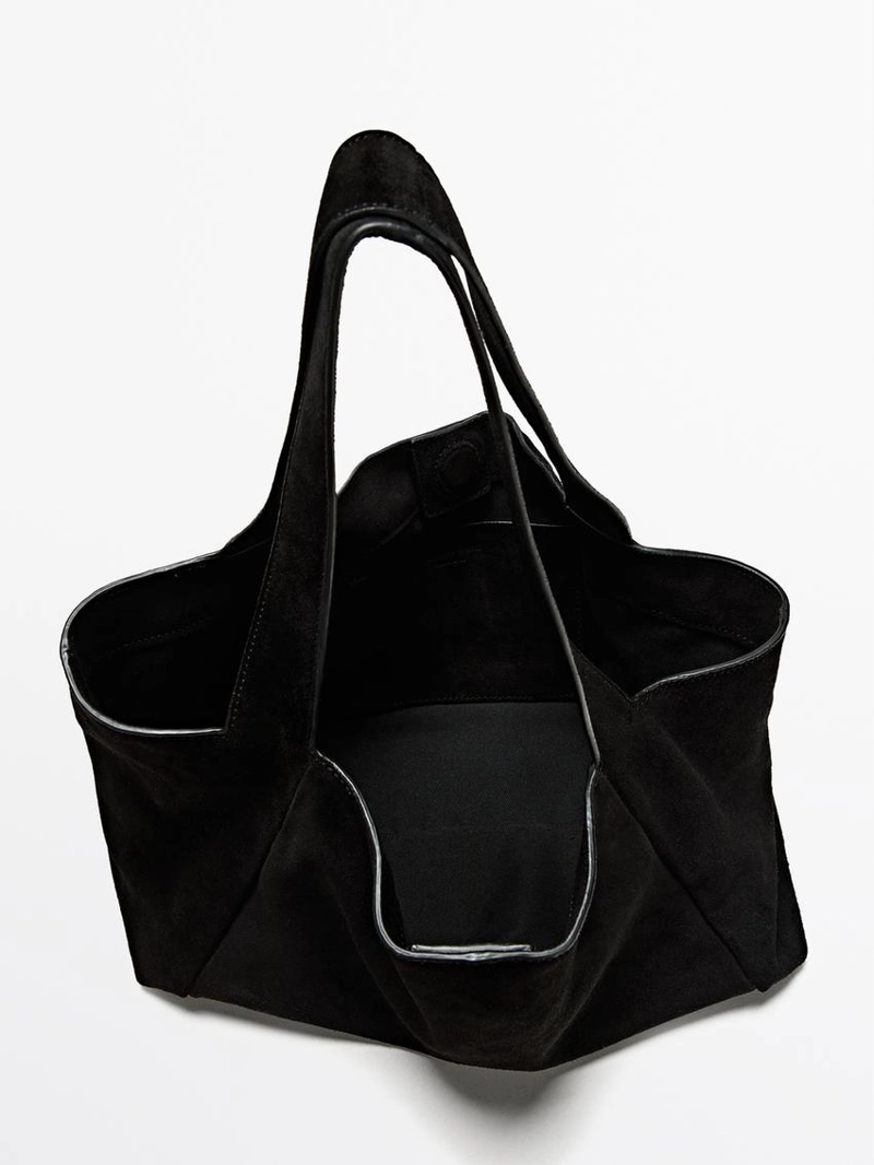 Сумка для покупок из натуральной кожи среднего размера