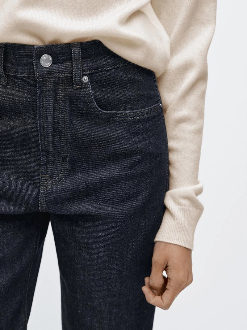 Джинсы комфорт с высокой посадкой и прямыми штанинами