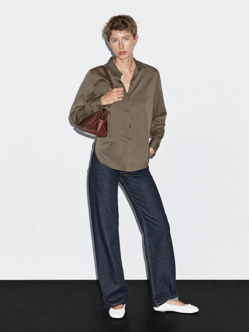 Рубашка с летящим воротничком