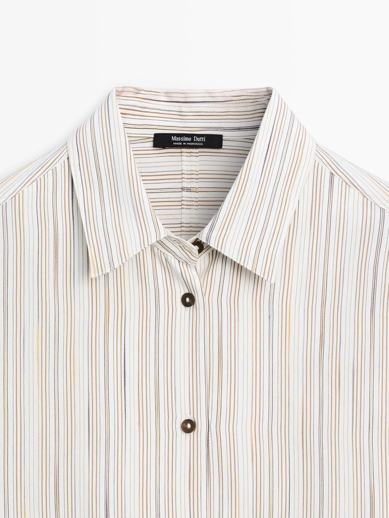 Рубашка в полоску с плавным фасоном