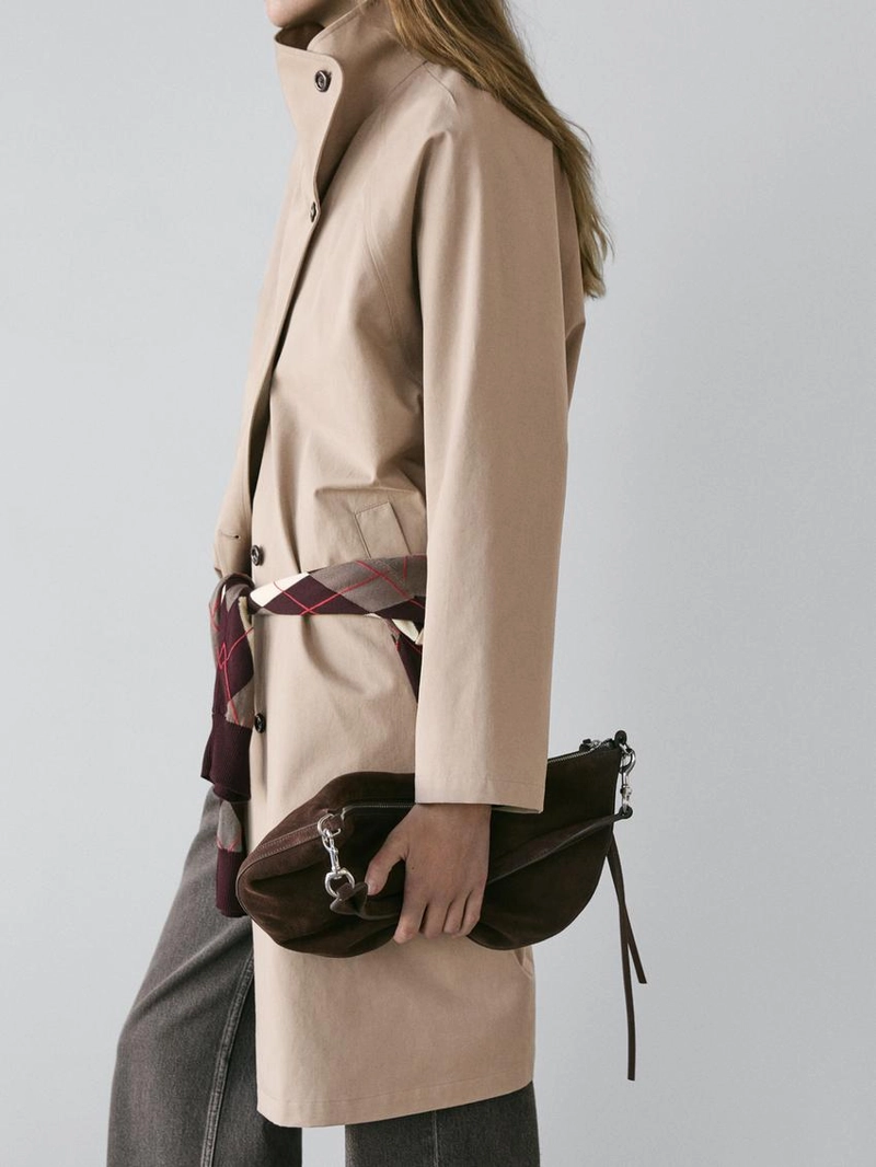 Плащ из 100% хлопка с боковой застежкой