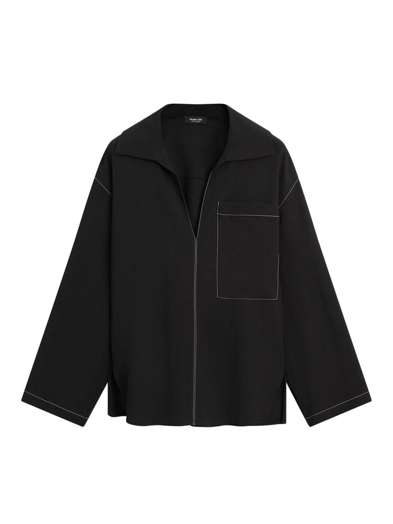 Рубашка-оверштаны из шерстю с карманом