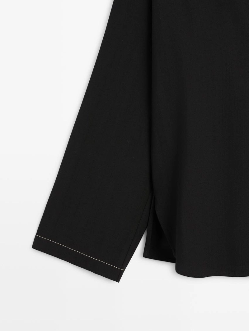 Рубашка-оверштаны из шерстю с карманом