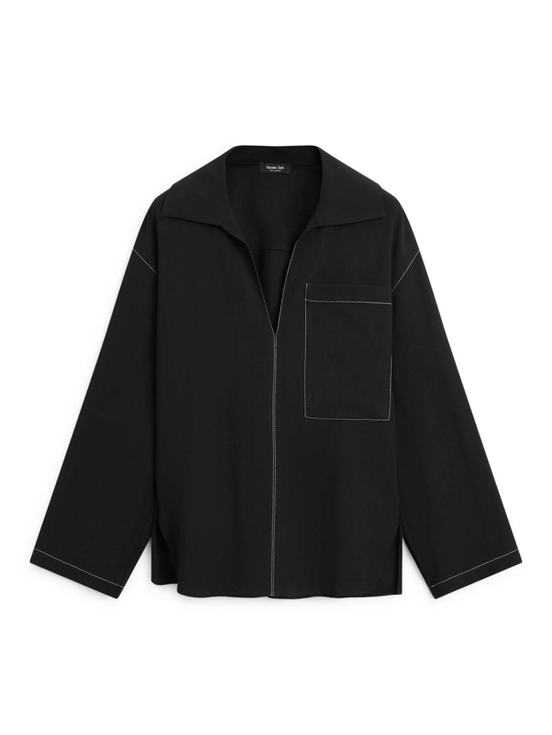 Рубашка-оверштаны из шерстю с карманом