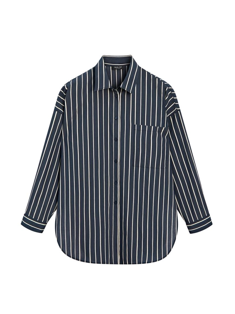 Рубашка в полоску с карманом