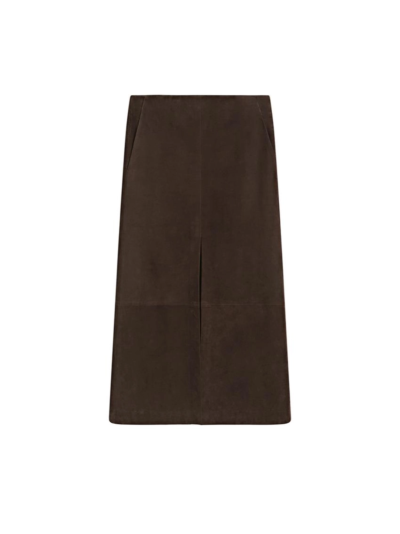 Юбка-миди из прямозернистой кожи