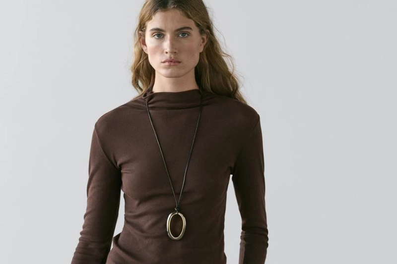 Футболка с длинным рукавом из ребристого хлопка