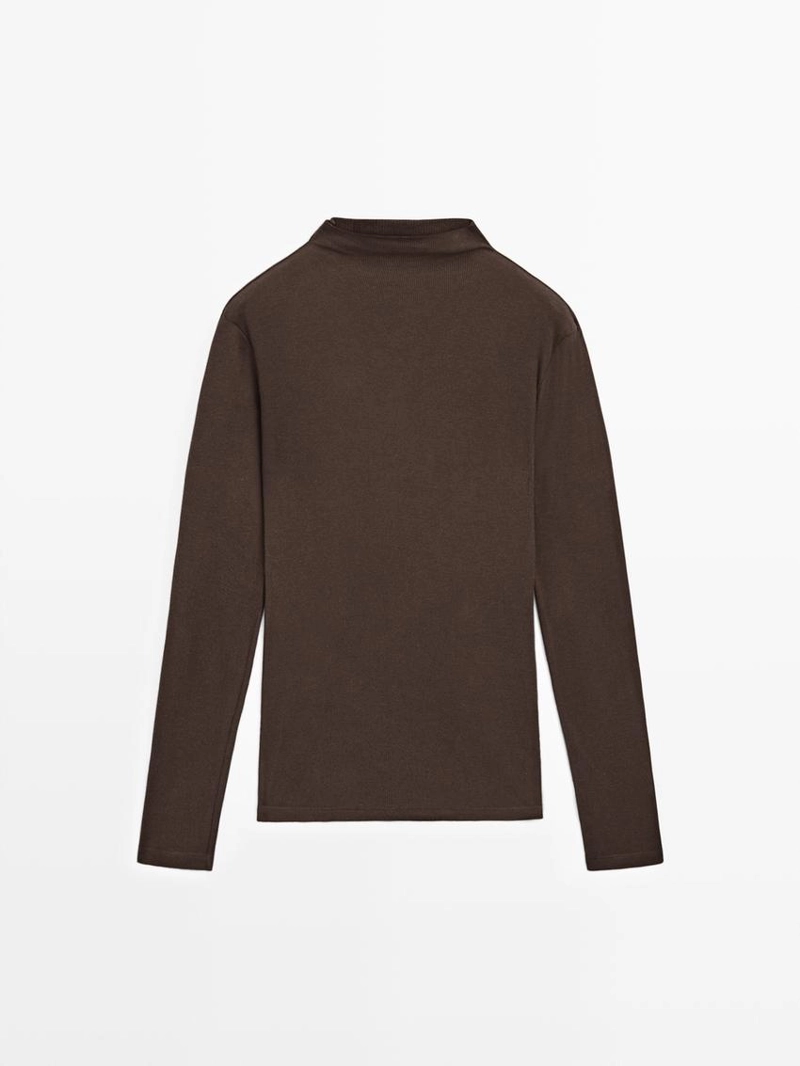 Футболка с длинным рукавом из ребристого хлопка