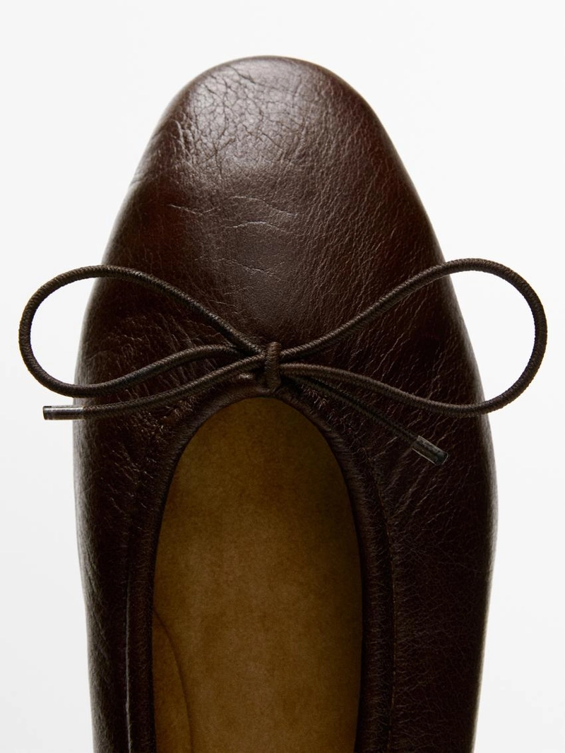 Туфли-балетки с объемным бантом