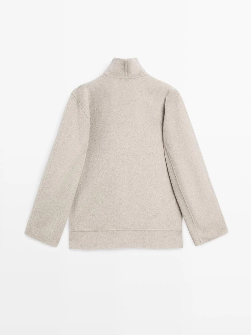 Пальто с молнией из шерстяной смеси