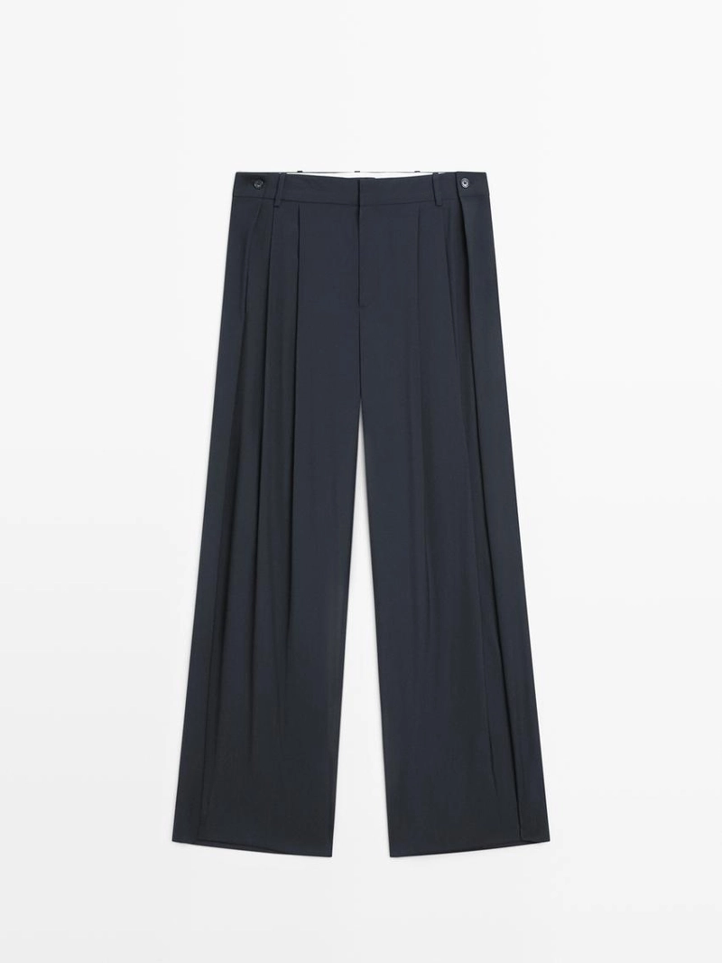 Шерстяные брюки со складками