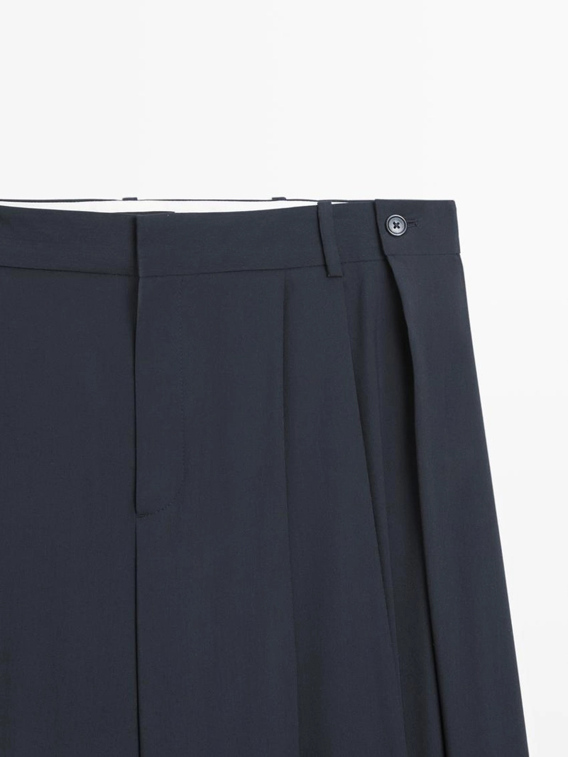 Шерстяные брюки со складками