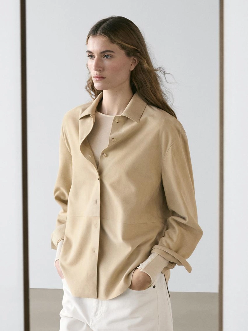 Рубашка из замши