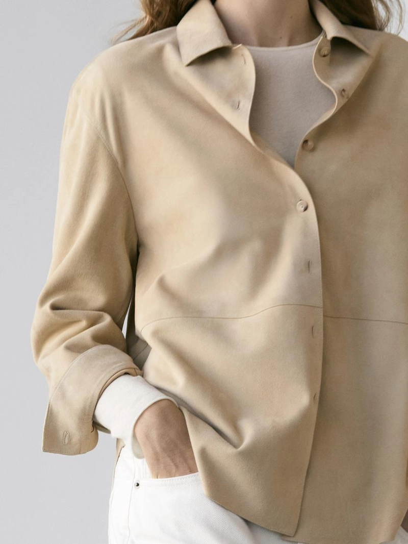 Рубашка из замши