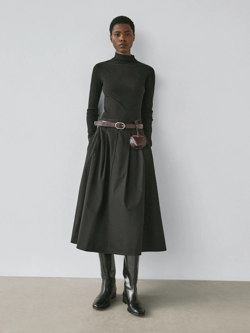 Футболка с длинным рукавом из ребристого хлопка