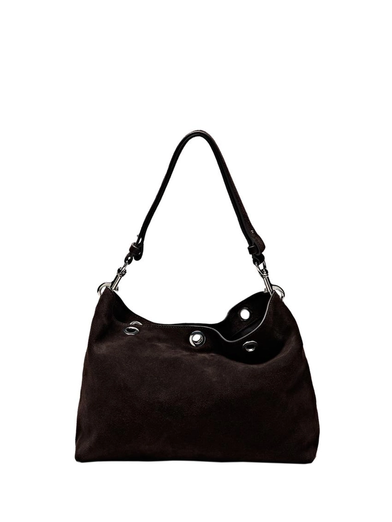 Сумка с люверсами из замши