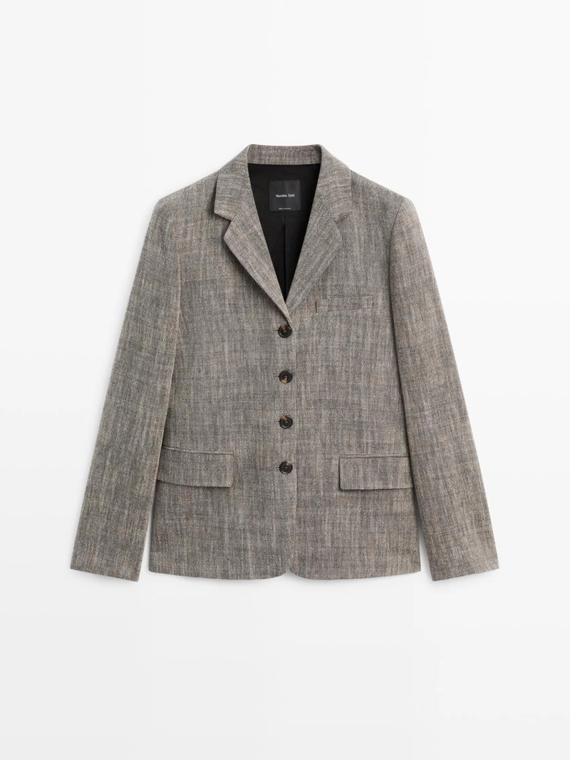 Шерстяной пиджак в меланжевом исполнении