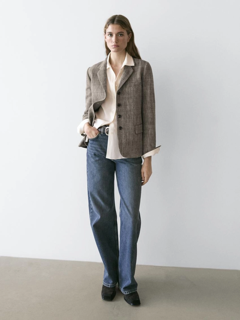 Шерстяной пиджак в меланжевом исполнении