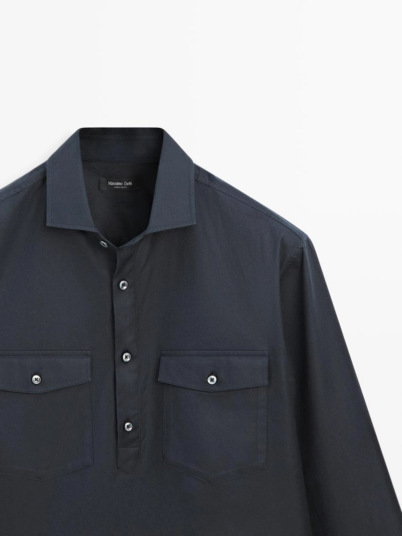 Рубашка из хлопка с карманами