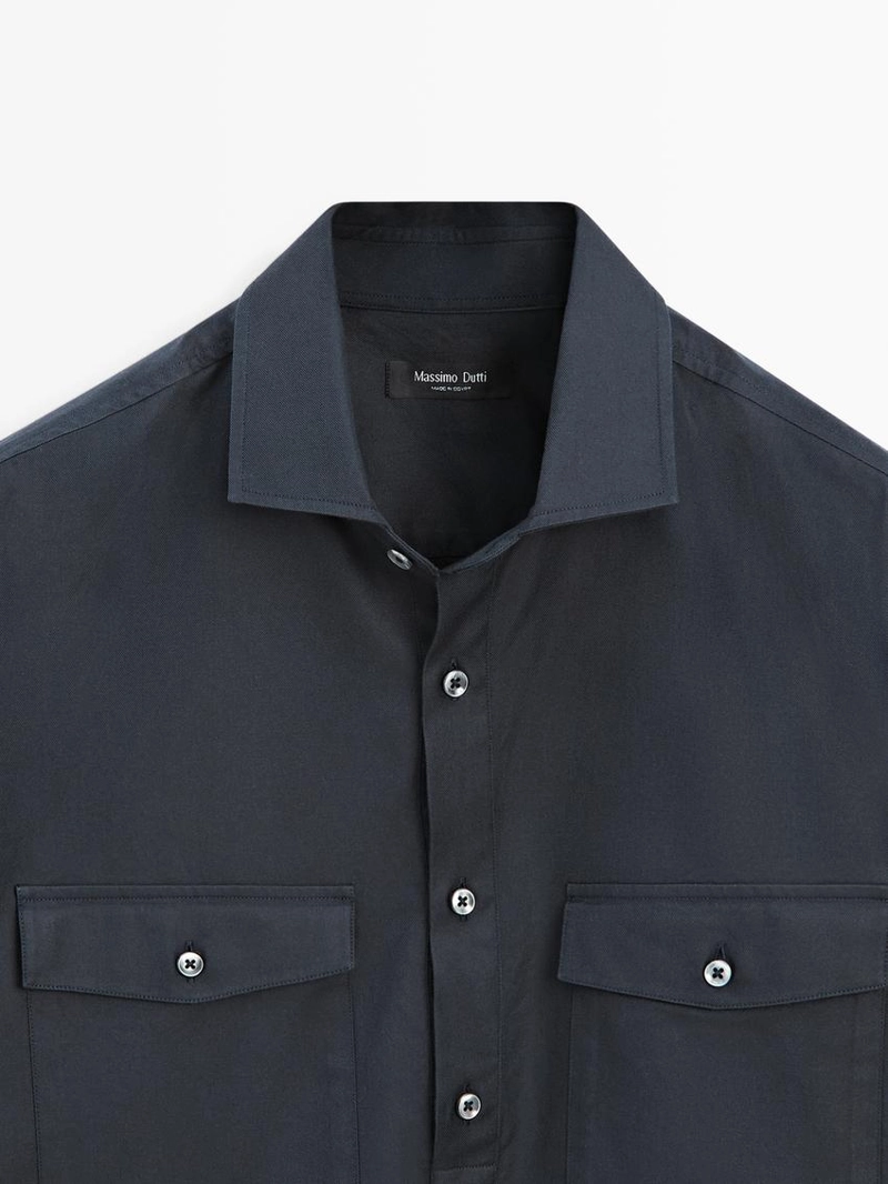 Рубашка из хлопка с карманами