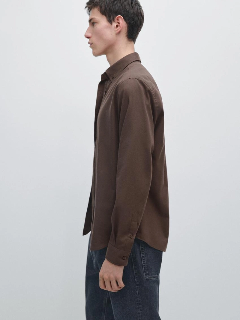 Рубашка из хлопковой смеси прямого кроя