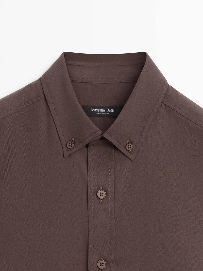 Рубашка из хлопковой смеси прямого кроя