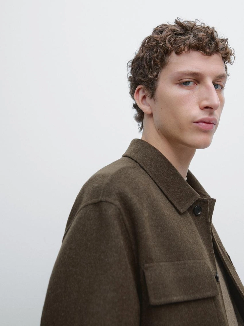 Рубашка-overshirt из шерстяной смеси с карманами