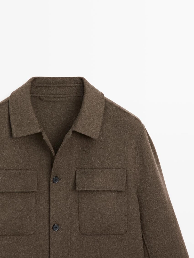 Рубашка-overshirt из шерстяной смеси с карманами