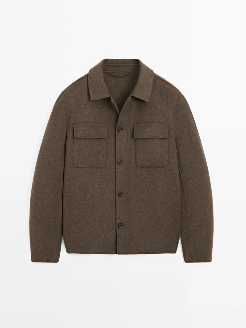 Рубашка-overshirt из шерстяной смеси с карманами
