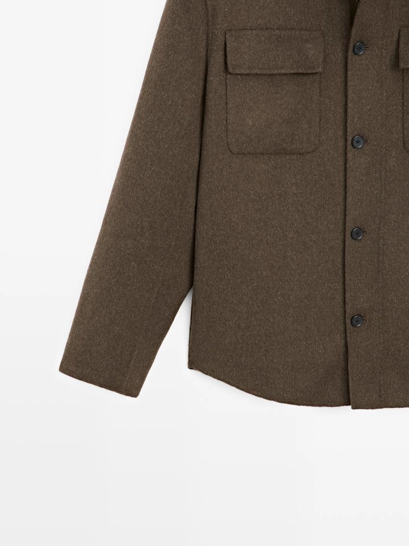 Рубашка-overshirt из шерстяной смеси с карманами