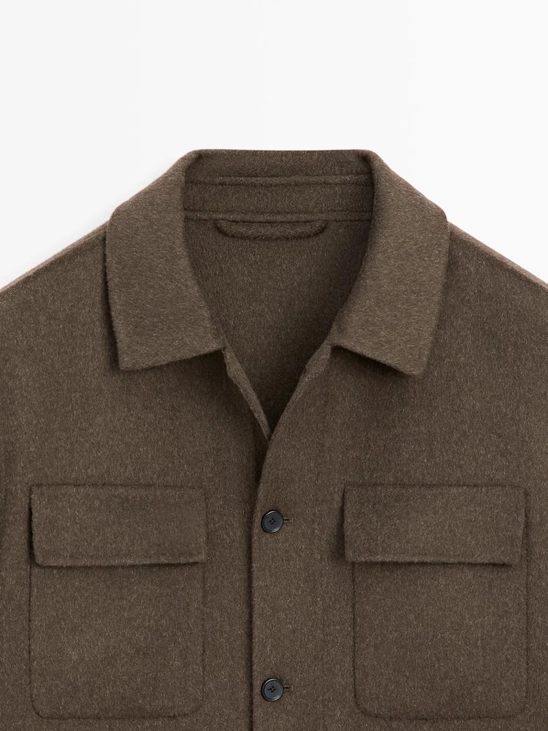 Рубашка-overshirt из шерстяной смеси с карманами