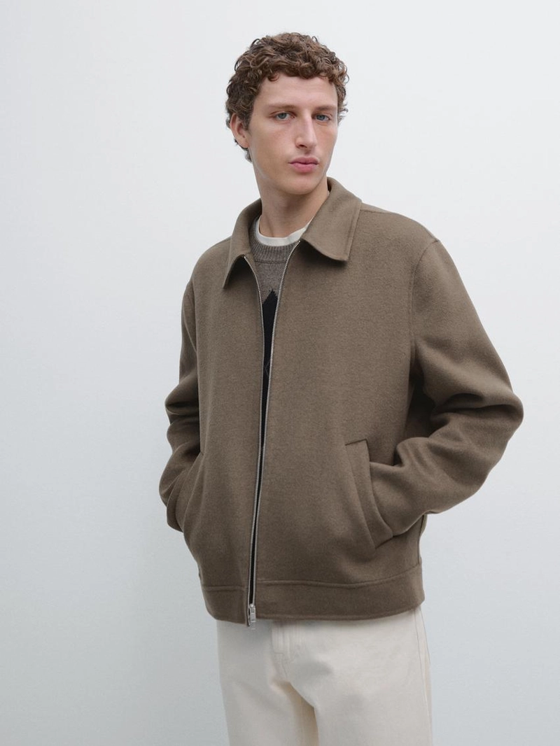 Куртка из шерстяно-шелковой смеси с карманами