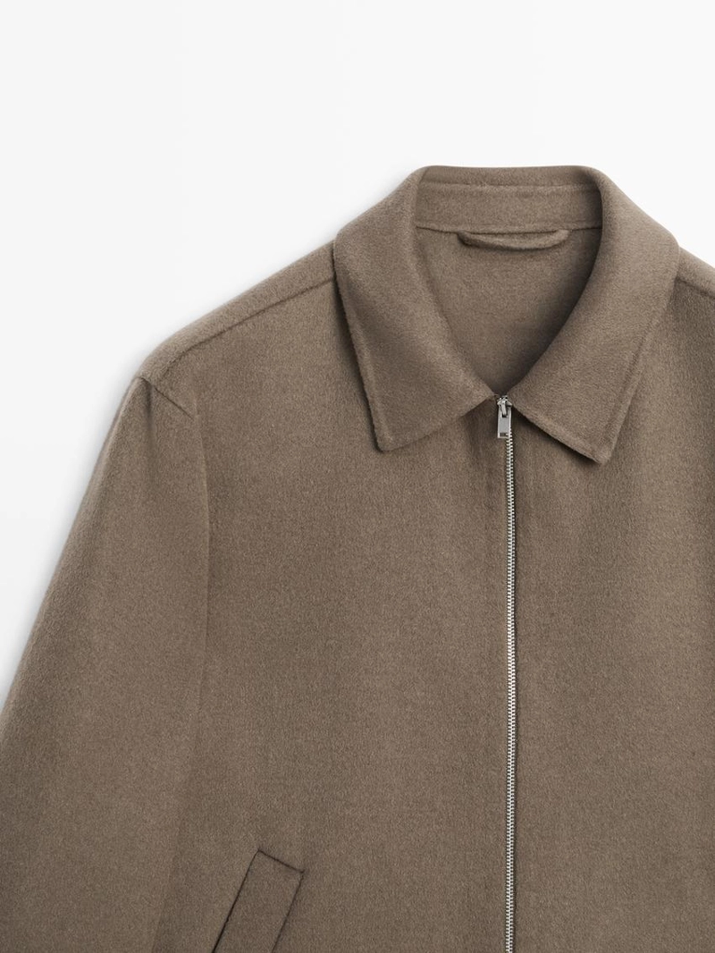 Куртка из шерстяно-шелковой смеси с карманами