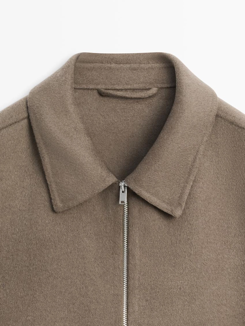 Куртка из шерстяно-шелковой смеси с карманами