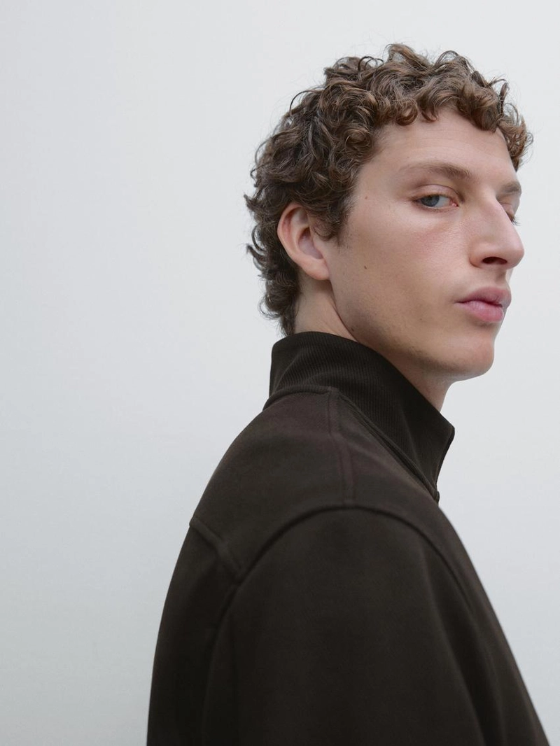 Кардиган с молнией из смесового хлопка