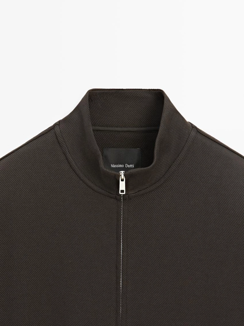 Кардиган с молнией из смесового хлопка