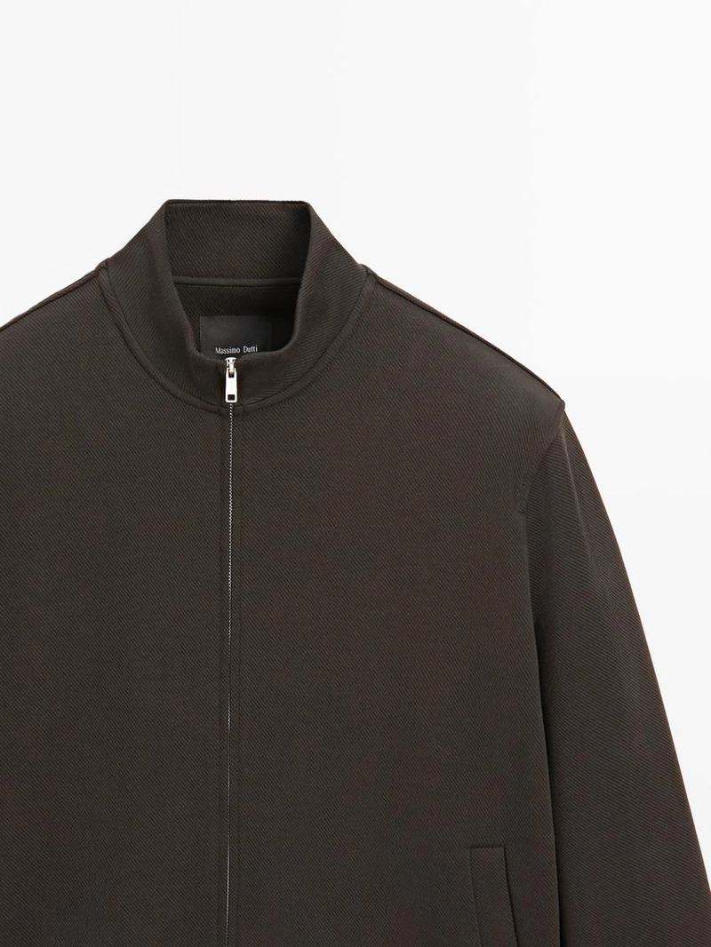 Кардиган с молнией из смесового хлопка