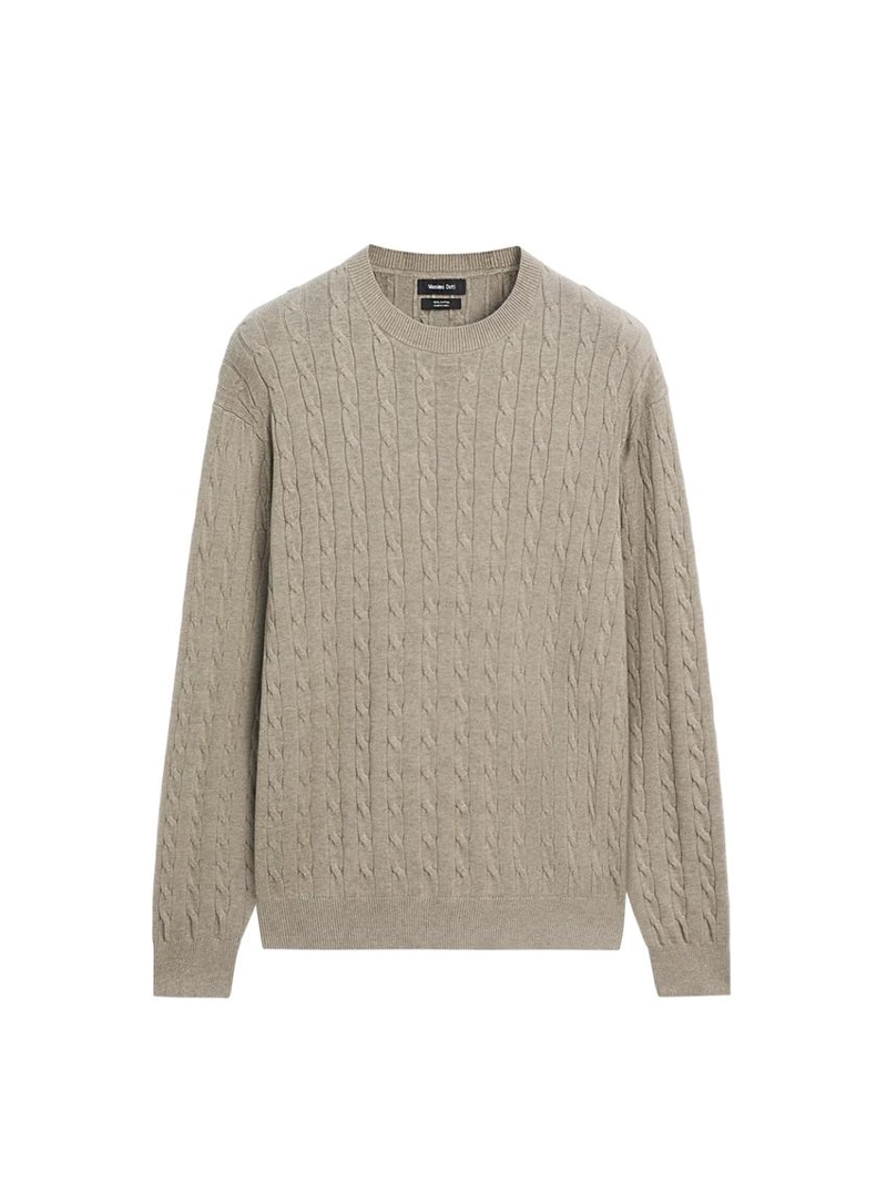 Свитер из хлопка с косым плетением