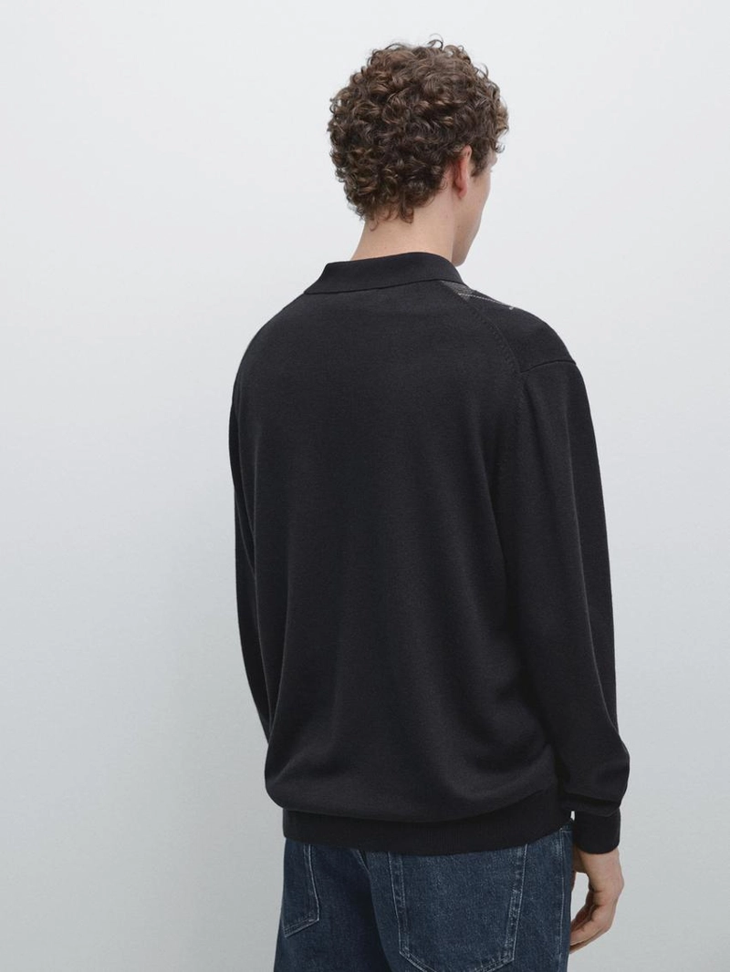 Вязаный свитер с деталями в стиле аргайл