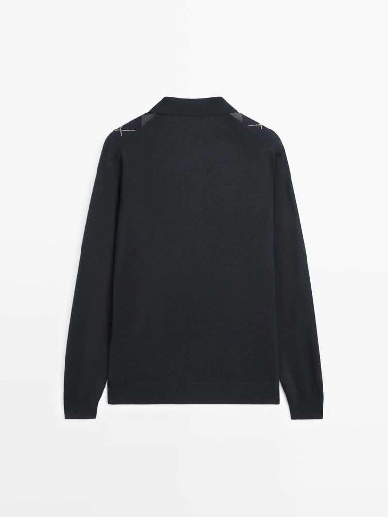 Вязаный свитер с деталями в стиле аргайл