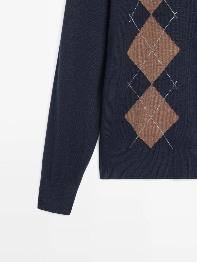 Кардиган из вязаного фактурного трикотажа с аранами из шерсти