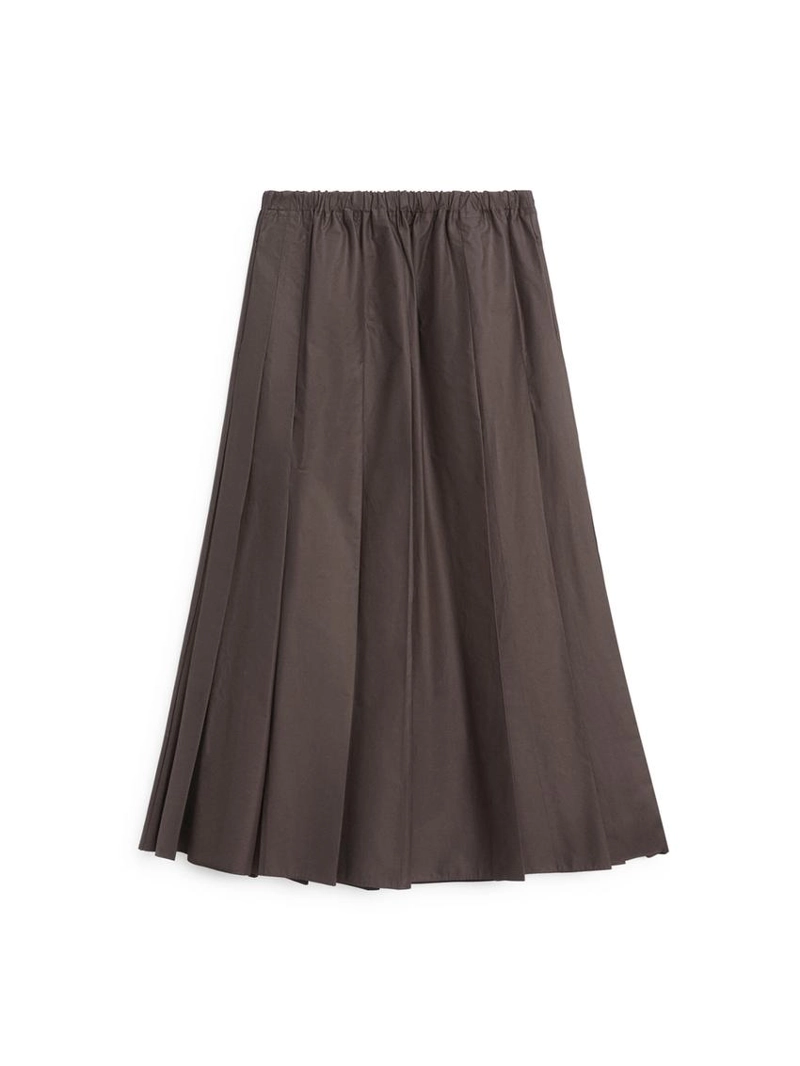 Юбка миди из технической ткани с боковыми складками