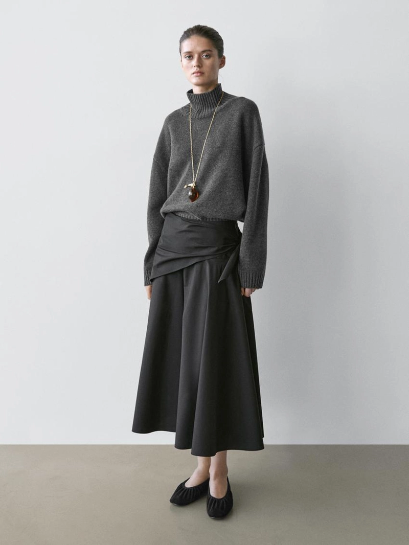 Юбка миди с деталями в виде платка