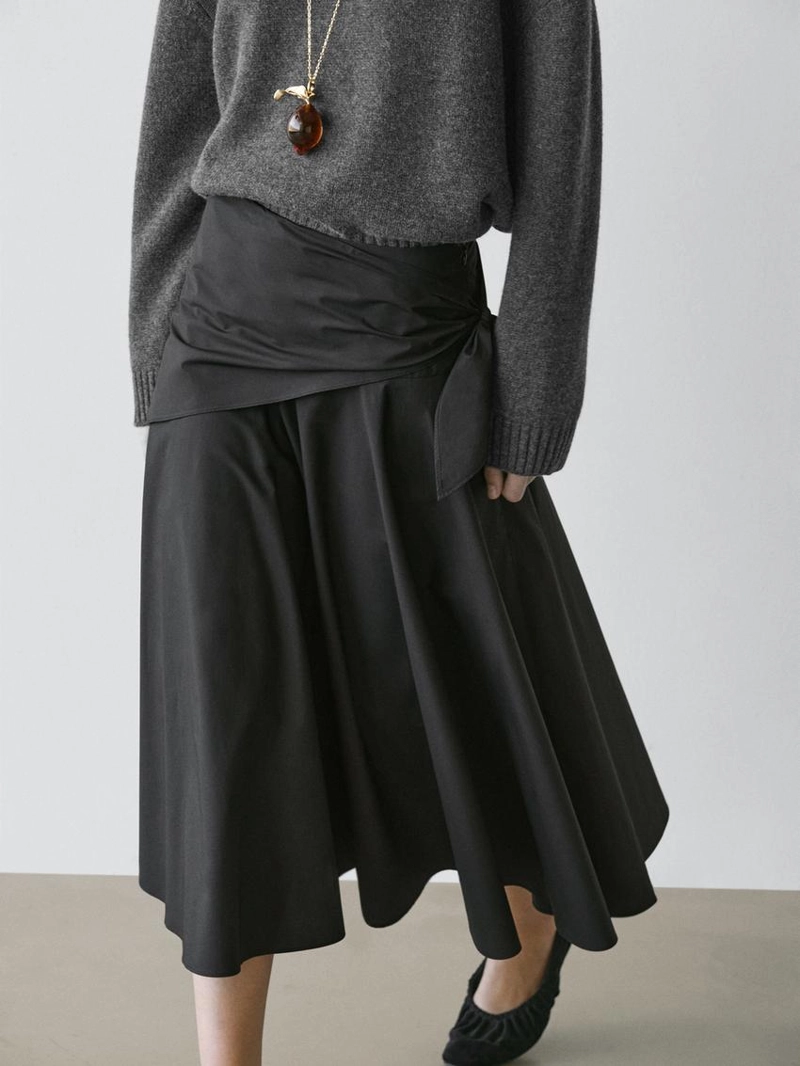 Юбка миди с деталями в виде платка