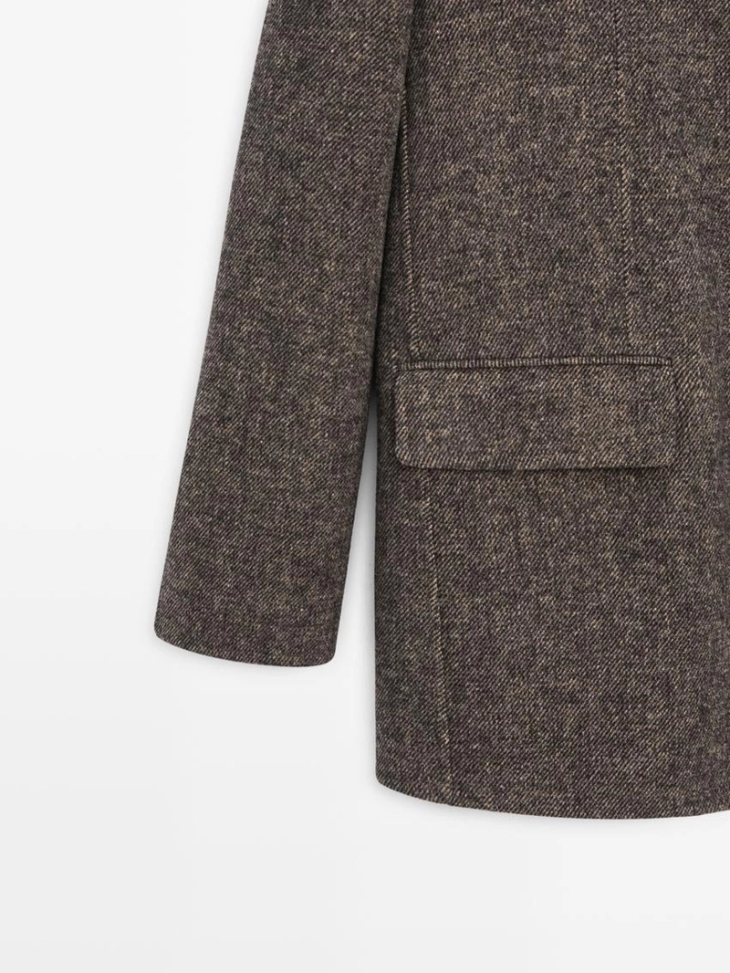 Пальто из шерстяной смеси с вельветовым воротником