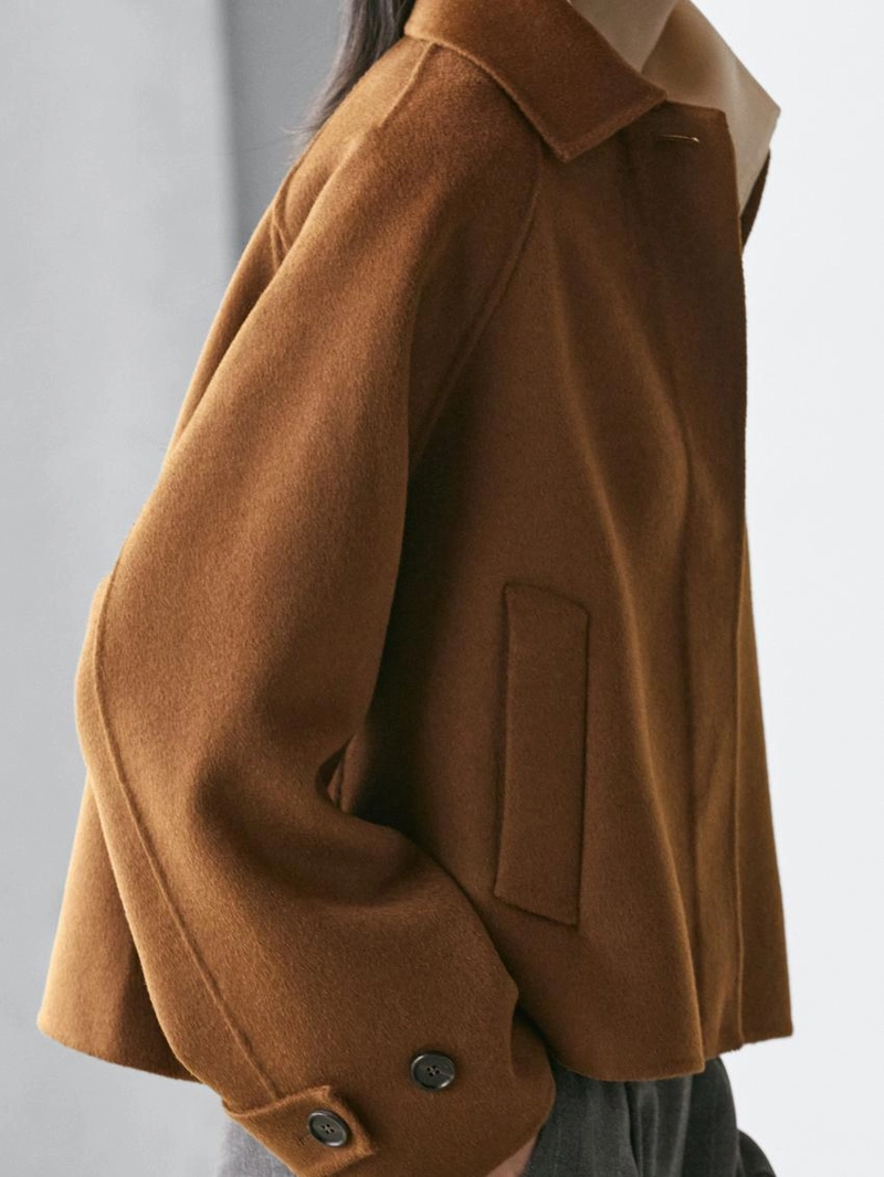 Пальто из шерстяной смеси с реглановым рукавом