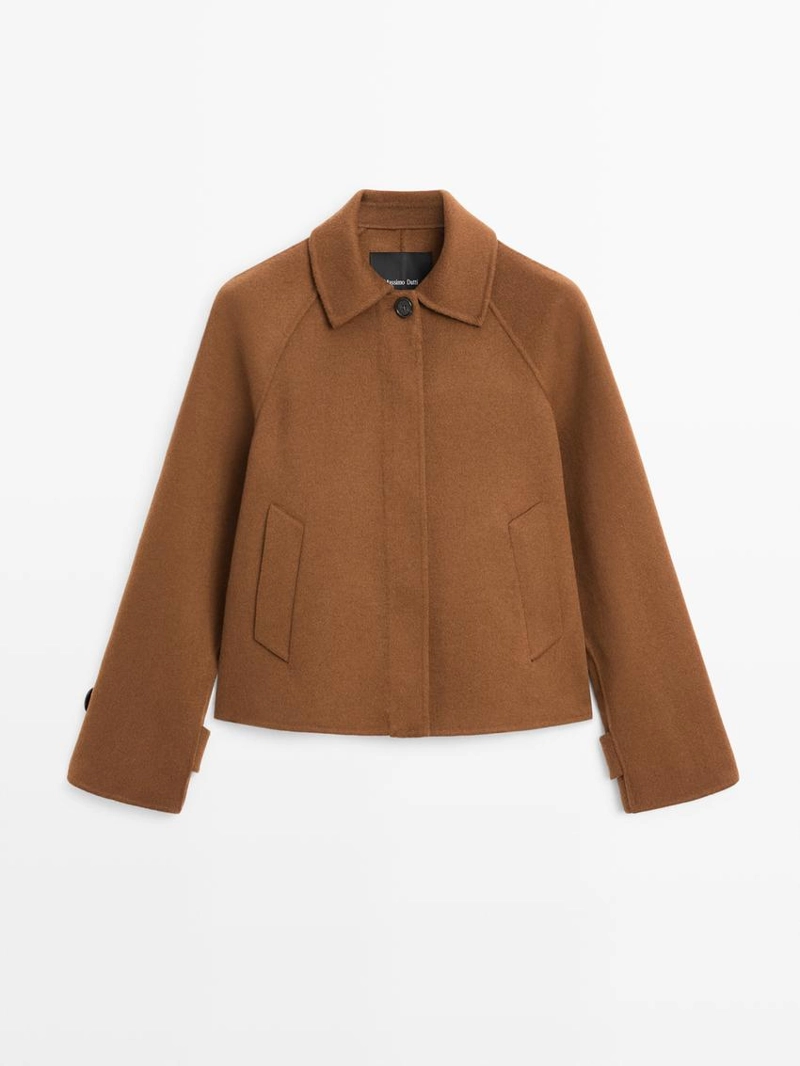 Пальто из шерстяной смеси с реглановым рукавом