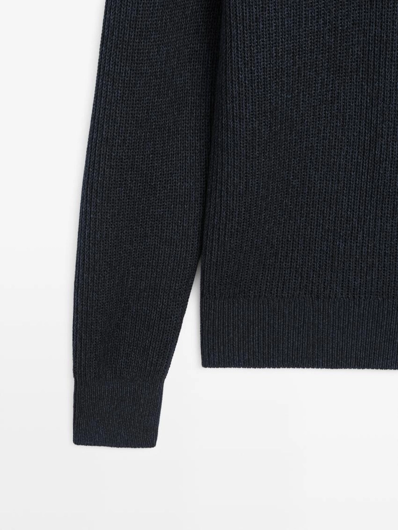 Поло-свитер из хлопкового трикотажа