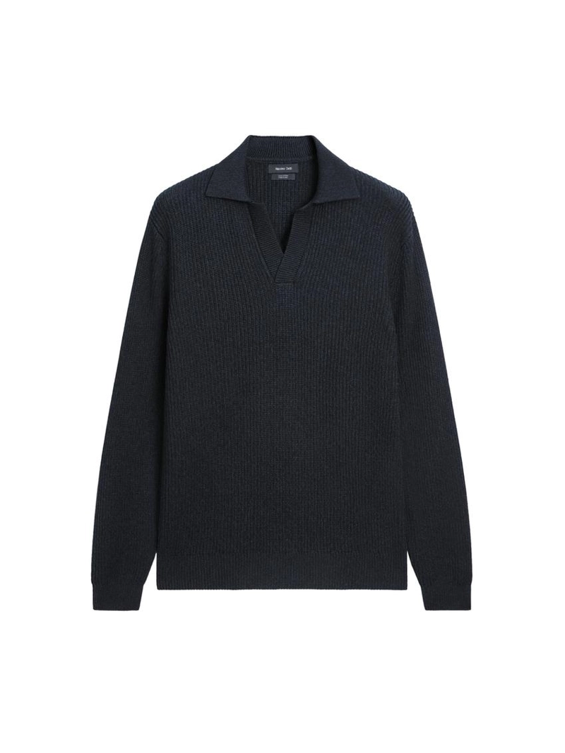 Поло-свитер из хлопкового трикотажа